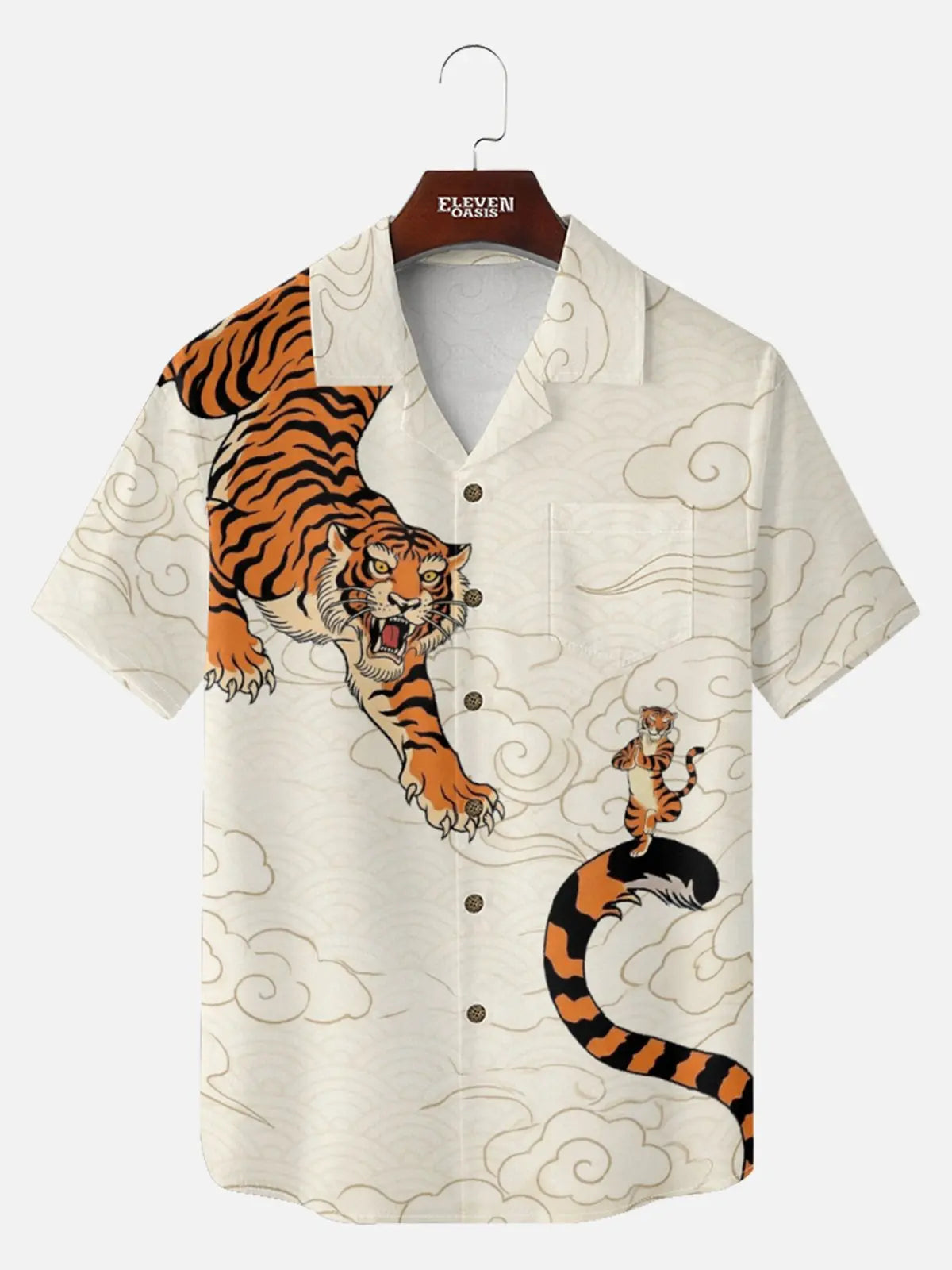 Men's Tiger In The Clouds Short Sleeve Shirt