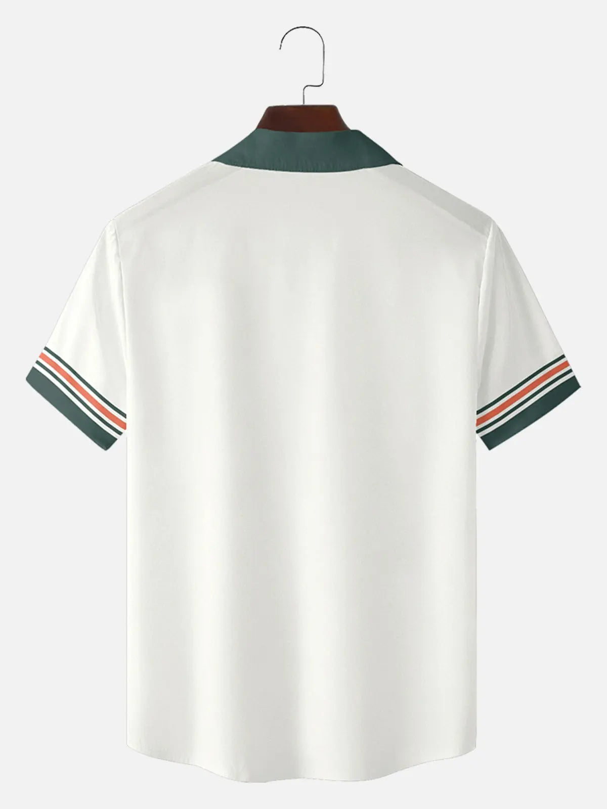 Men's Classic Vertical Stripe Bowling Short Sleeve Shirt