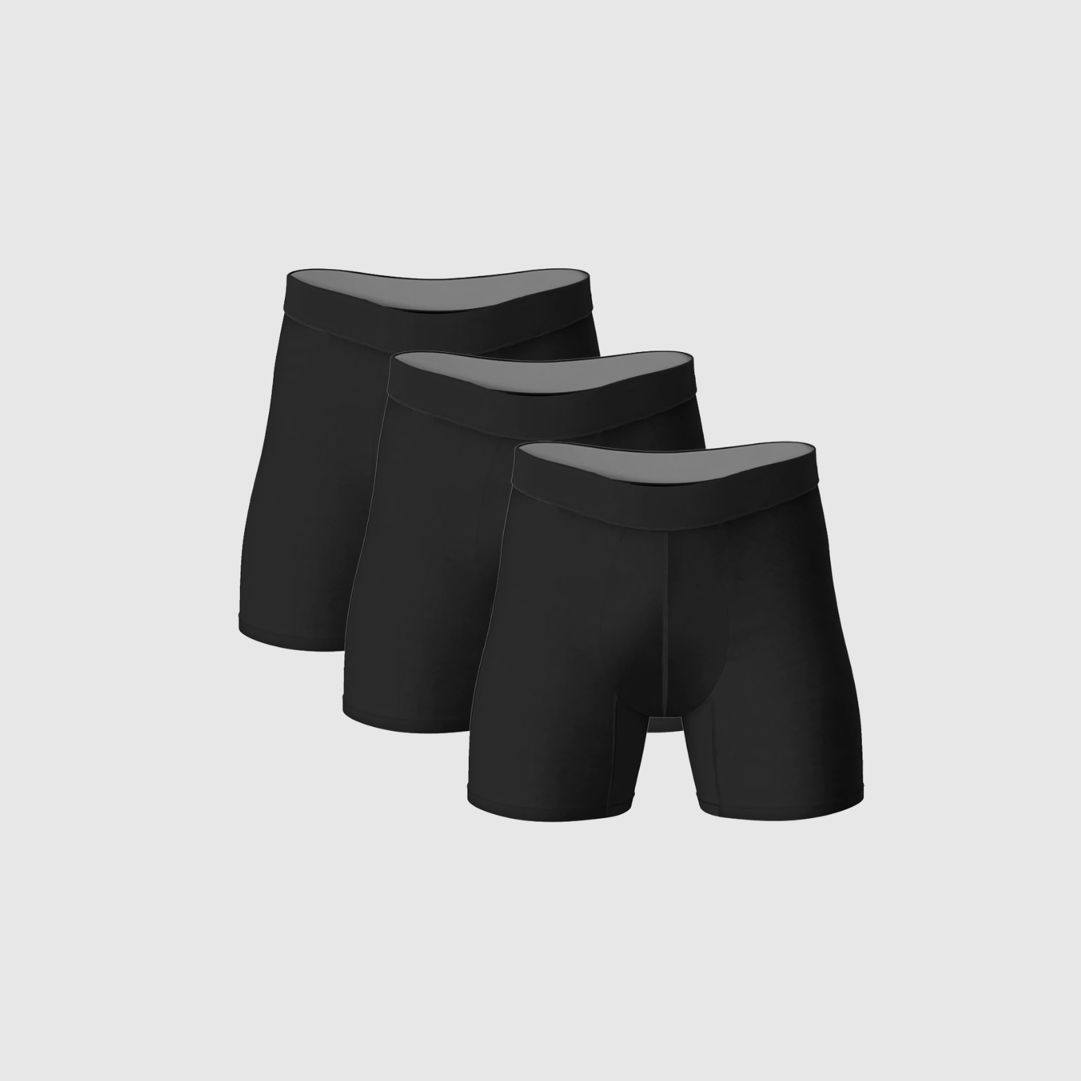 Black Anti-Chafe Bamboo Boxer Briefs 3-Pack