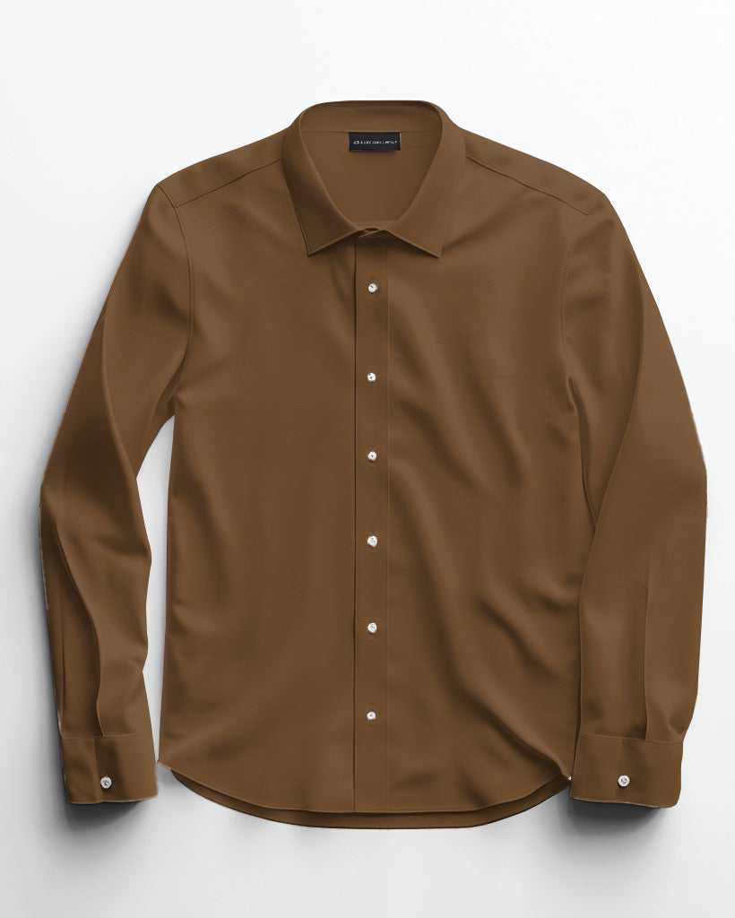 Men's Classic Casual Plus Size Solid Color Long Sleeve Lapel Shirt