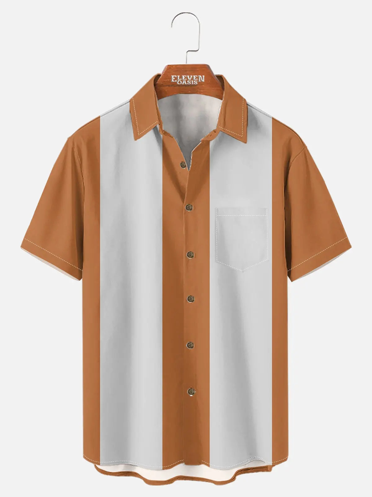 Men's Basic 50s Style Bowling Short Sleeve Shirt