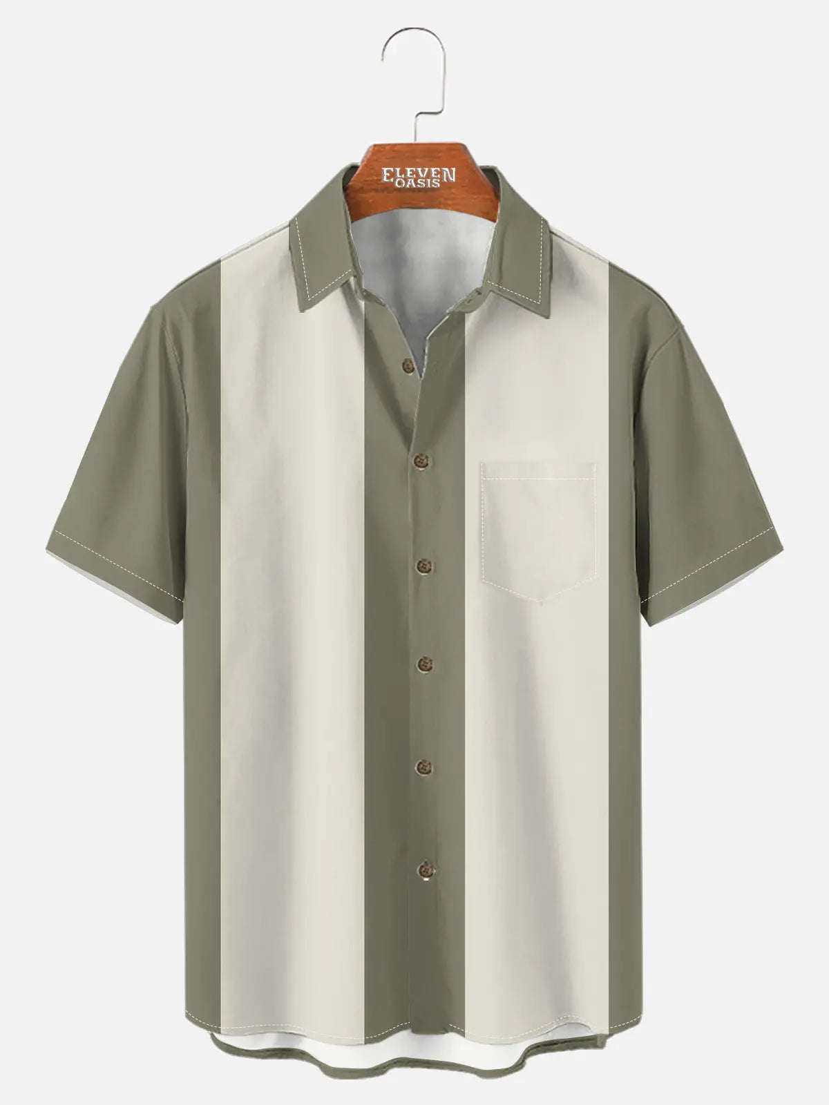 Men's Basic 50s Style Bowling Short Sleeve Shirt