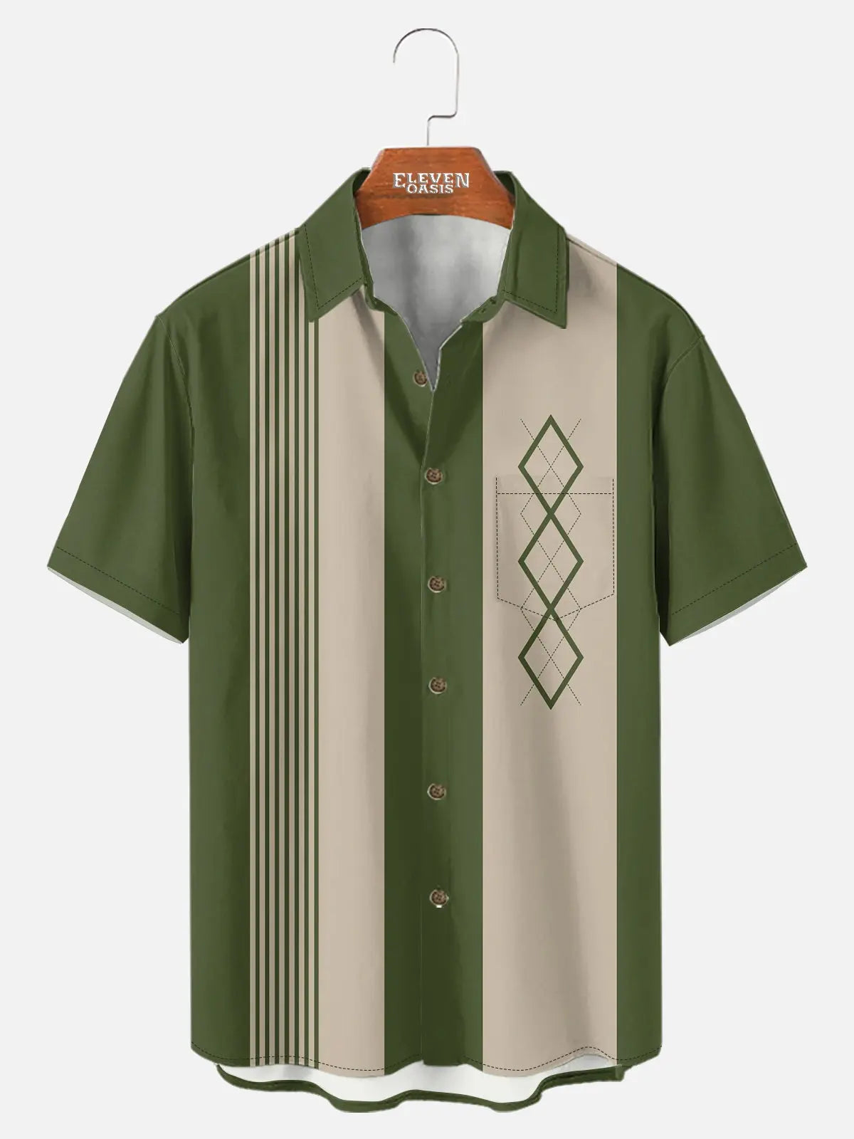 Tall Men's Mid-Century Geometric Short Sleeve Shirt