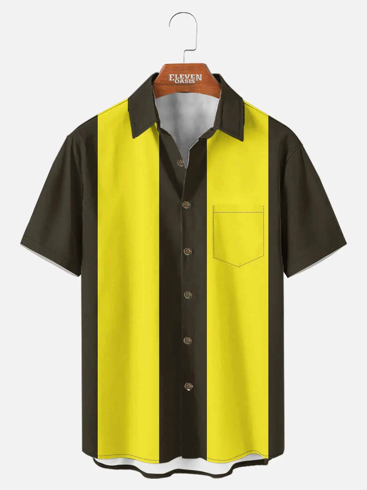 Men's Basic 50s Style Bowling Short Sleeve Shirt