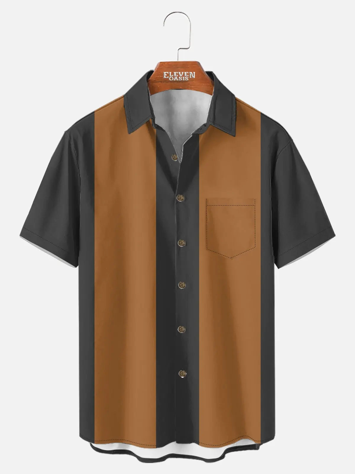 Men's Basic 50s Style Bowling Short Sleeve Shirt