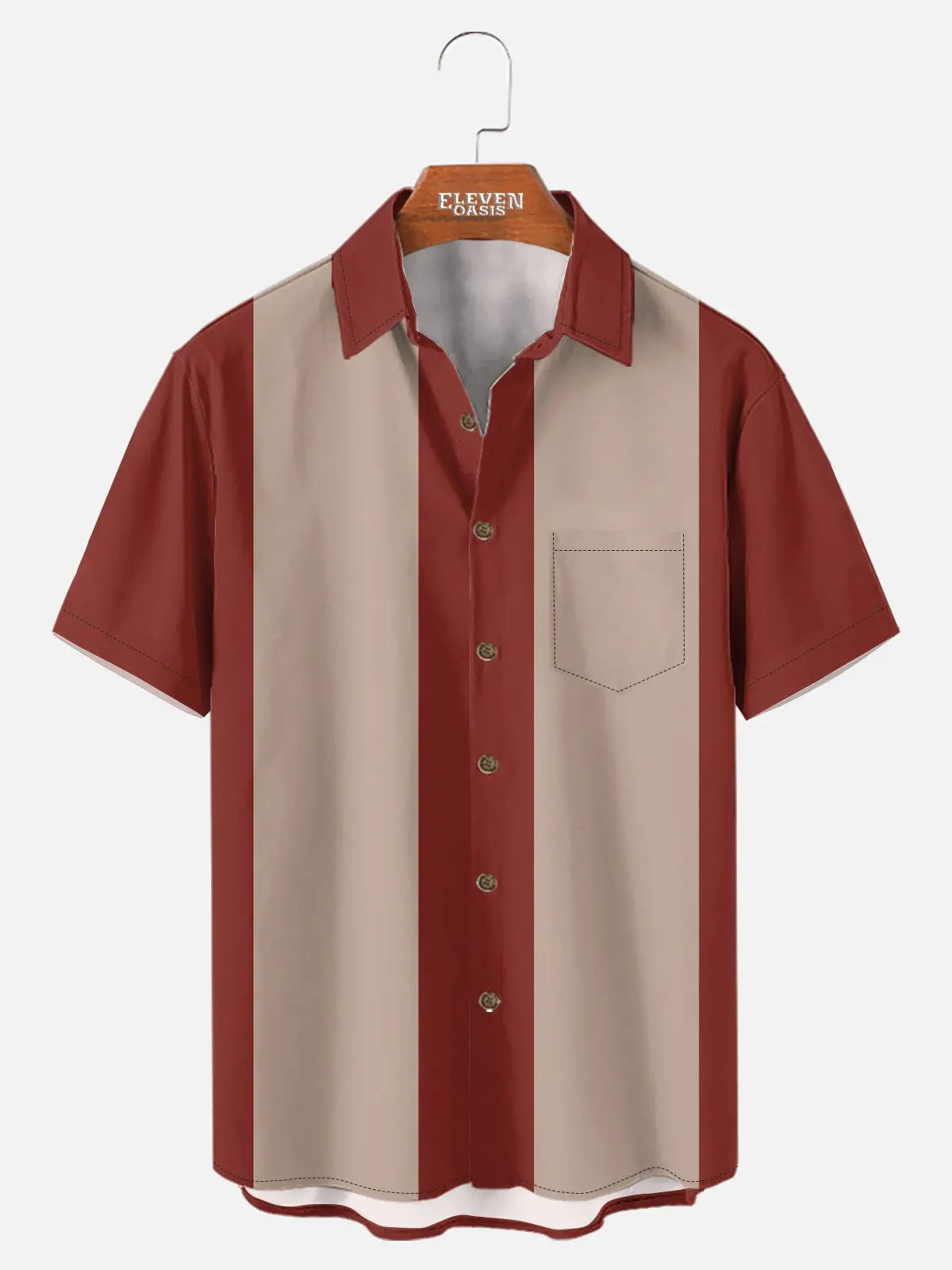 Men's Basic 50s Style Bowling Short Sleeve Shirt