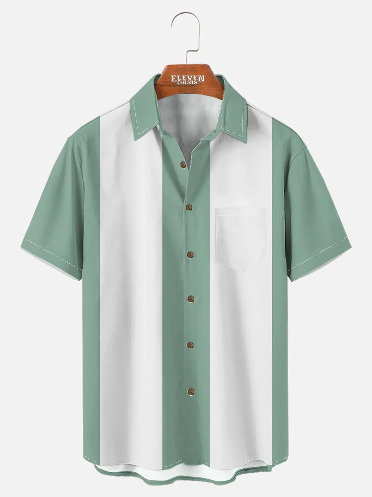 Men's Basic 50s Style Bowling Short Sleeve Shirt