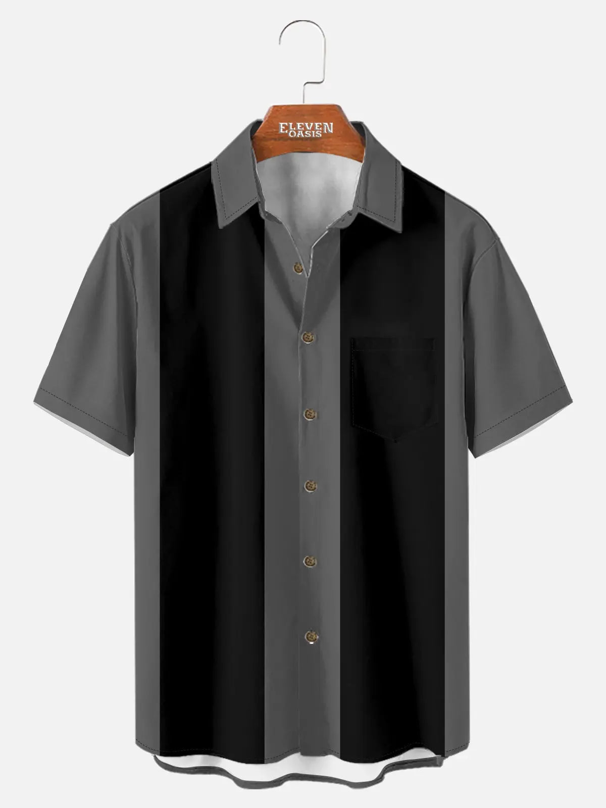 Men's Basic 50s Style Bowling Short Sleeve Shirt