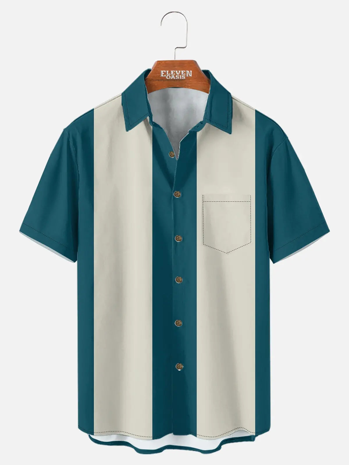 Men's Basic 50s Style Bowling Short Sleeve Shirt