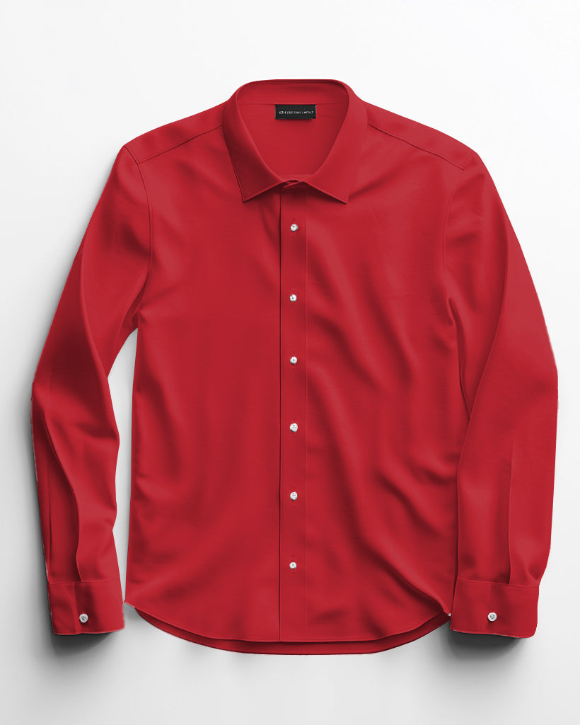 Men's Classic Casual Plus Size Solid Color Long Sleeve Lapel Shirt