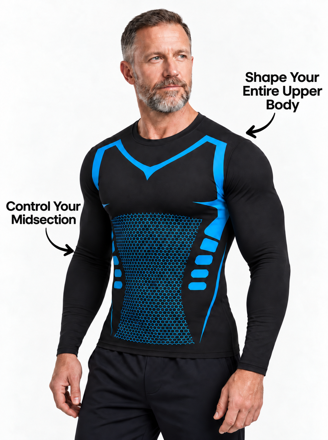 BODY SHAPING Long-sleeved T-shirt | 2+1 FREE | A Slimmer Look Starts Here. Shape Your Body.