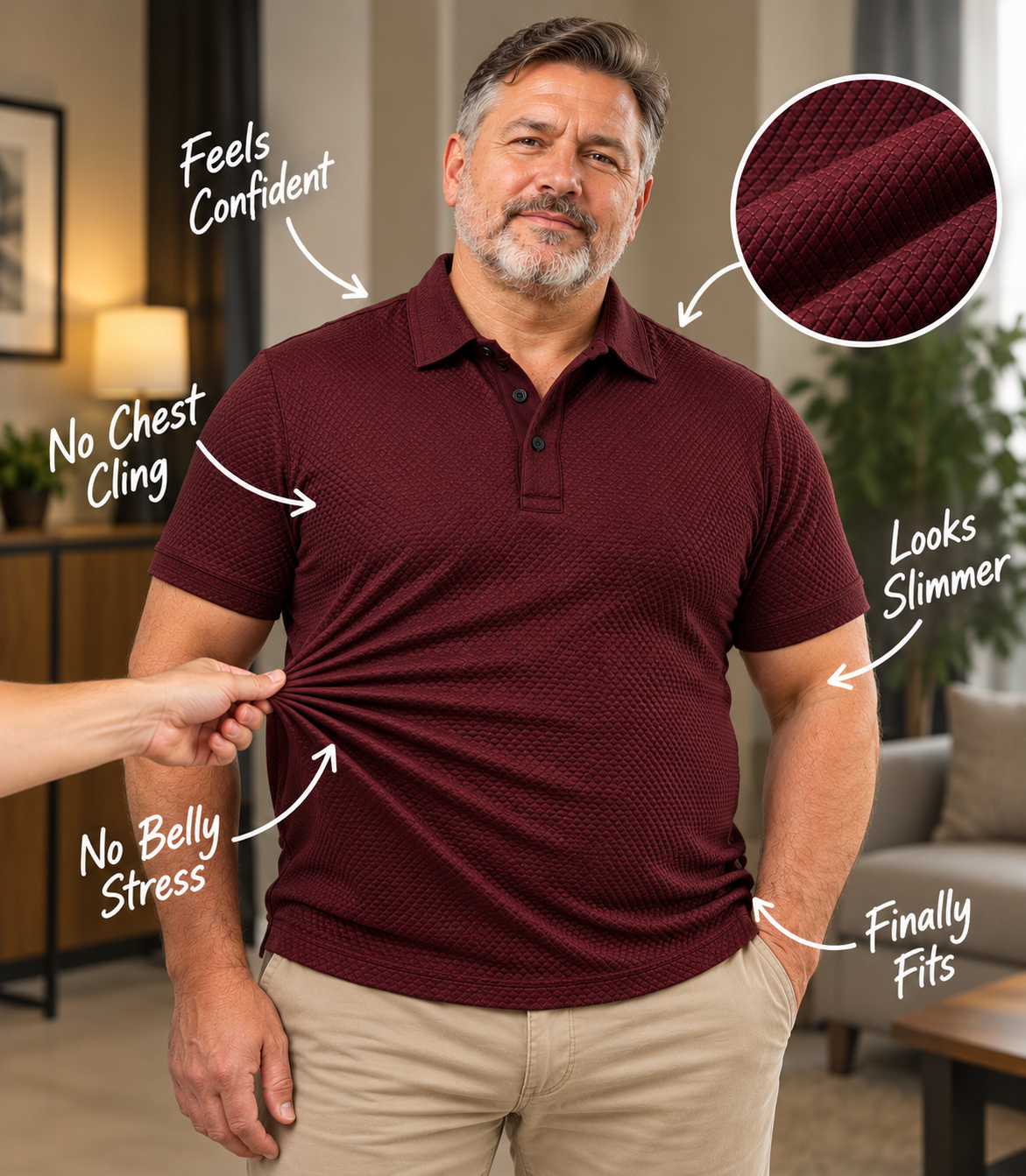 The Belly Hider Polo | Tired of Shirts That Show Every Belly Bulge?