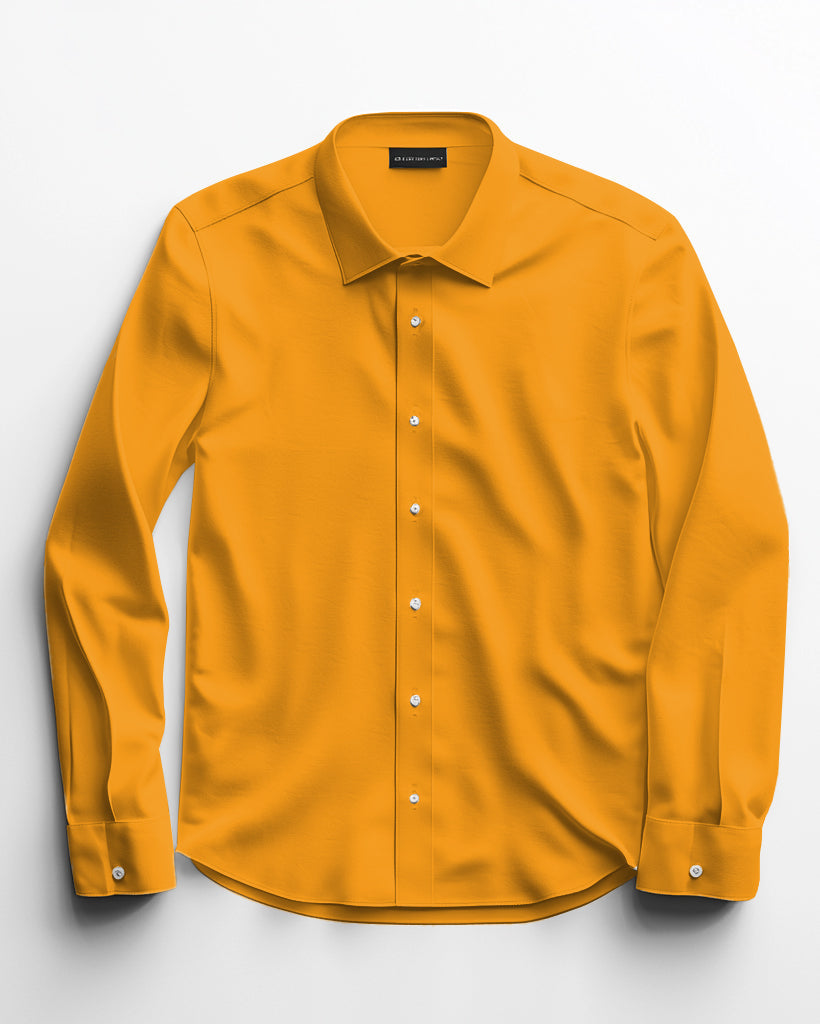 Men's Classic Casual Plus Size Solid Color Long Sleeve Lapel Shirt