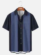 Men's Basic 50s Style Bowling Short Sleeve Shirt