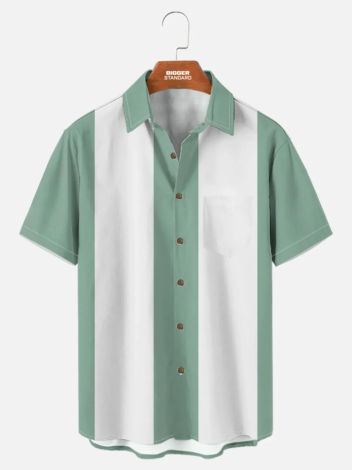 Men's Basic 50s Style Bowling Short Sleeve Shirt