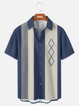 Tall Men's Mid-Century Geometric Short Sleeve Shirt