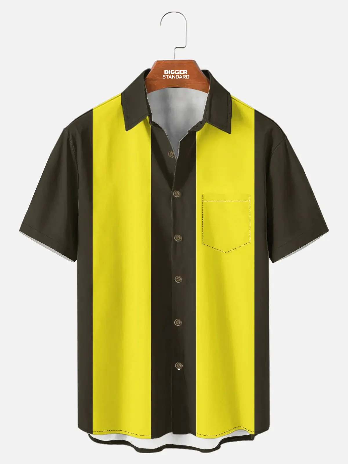Men's Basic 50s Style Bowling Short Sleeve Shirt