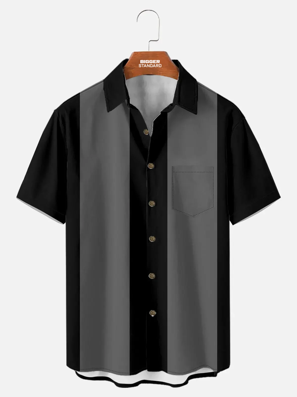 Men's Basic 50s Style Bowling Short Sleeve Shirt