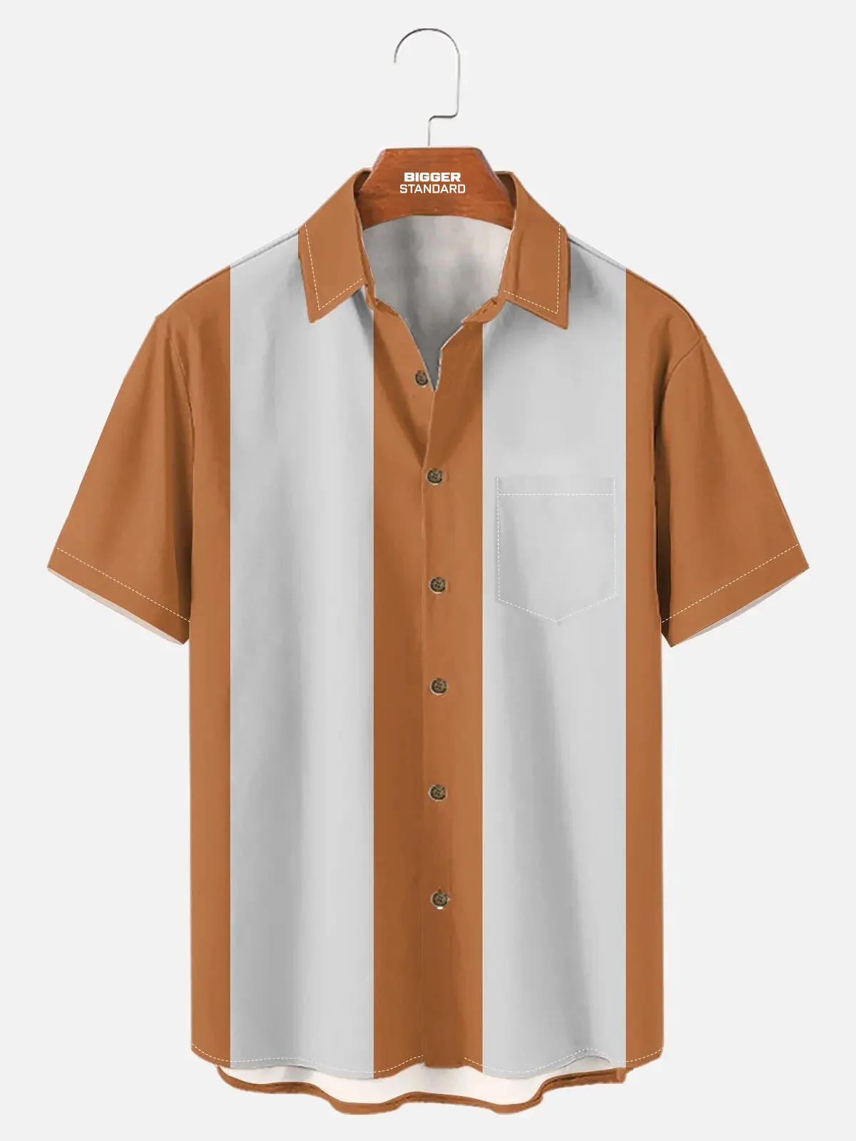 Men's Basic 50s Style Bowling Short Sleeve Shirt