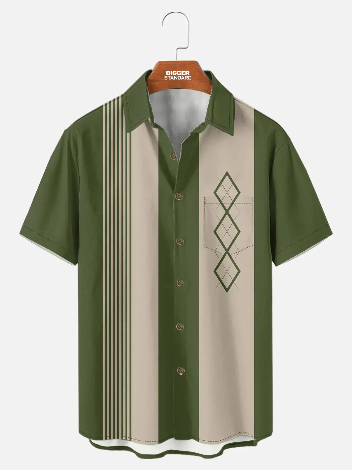 Tall Men's Mid-Century Geometric Short Sleeve Shirt