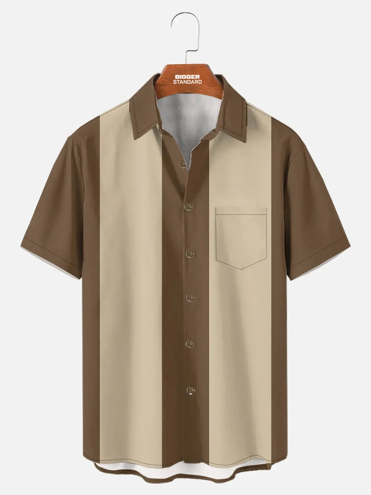 Men's Basic 50s Style Bowling Short Sleeve Shirt