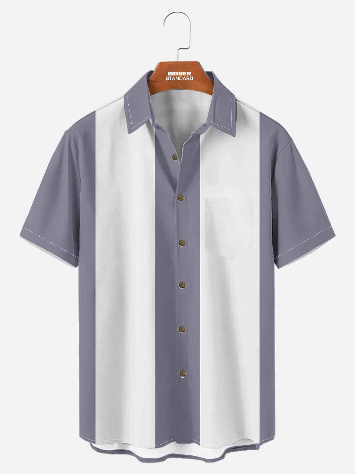 Men's Basic 50s Style Bowling Short Sleeve Shirt
