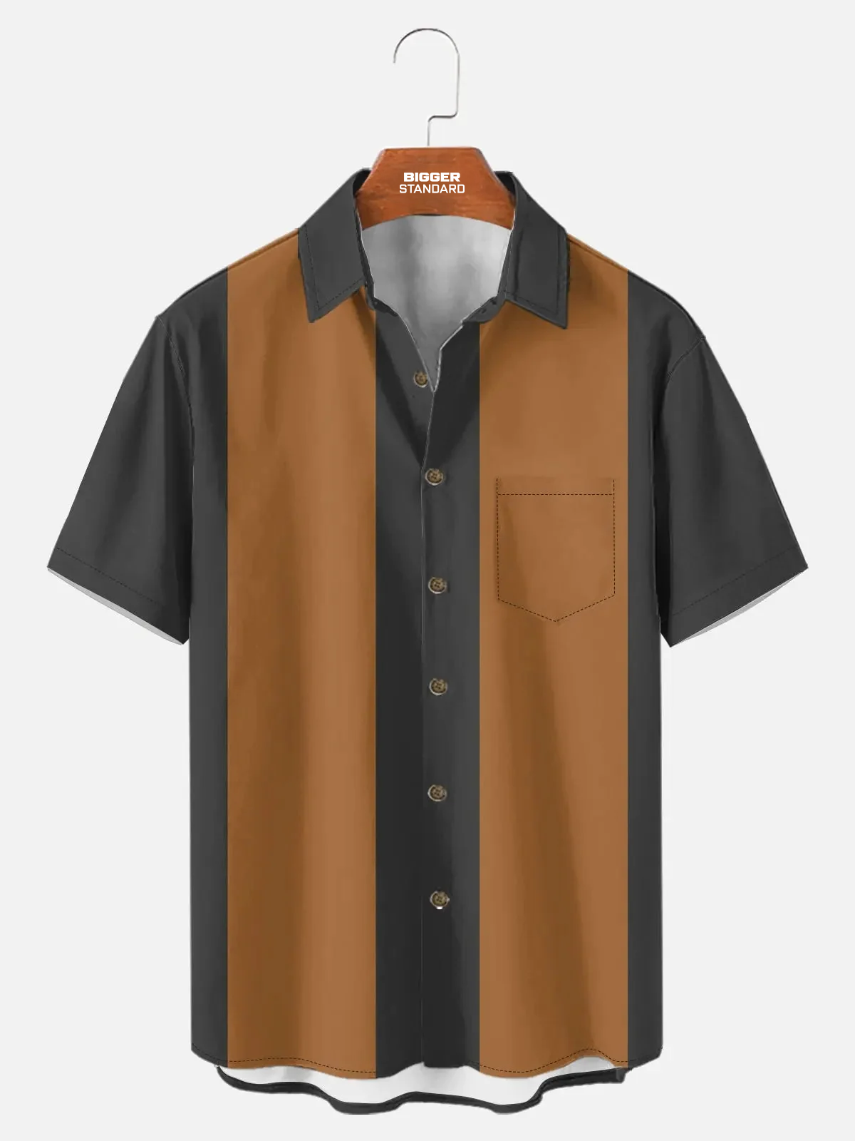 Men's Basic 50s Style Bowling Short Sleeve Shirt