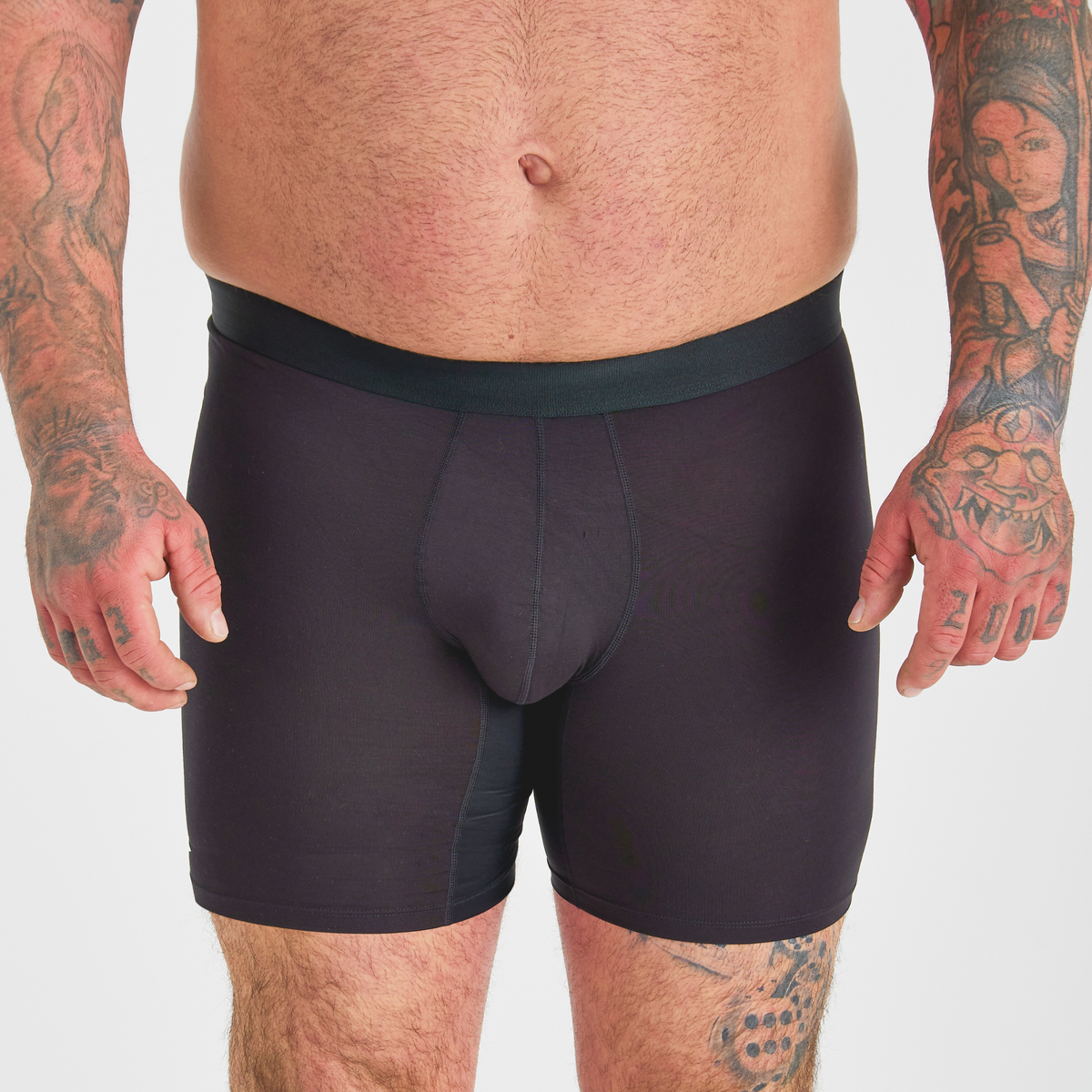 Black Anti-Chafe Bamboo Boxer Briefs 3-Pack