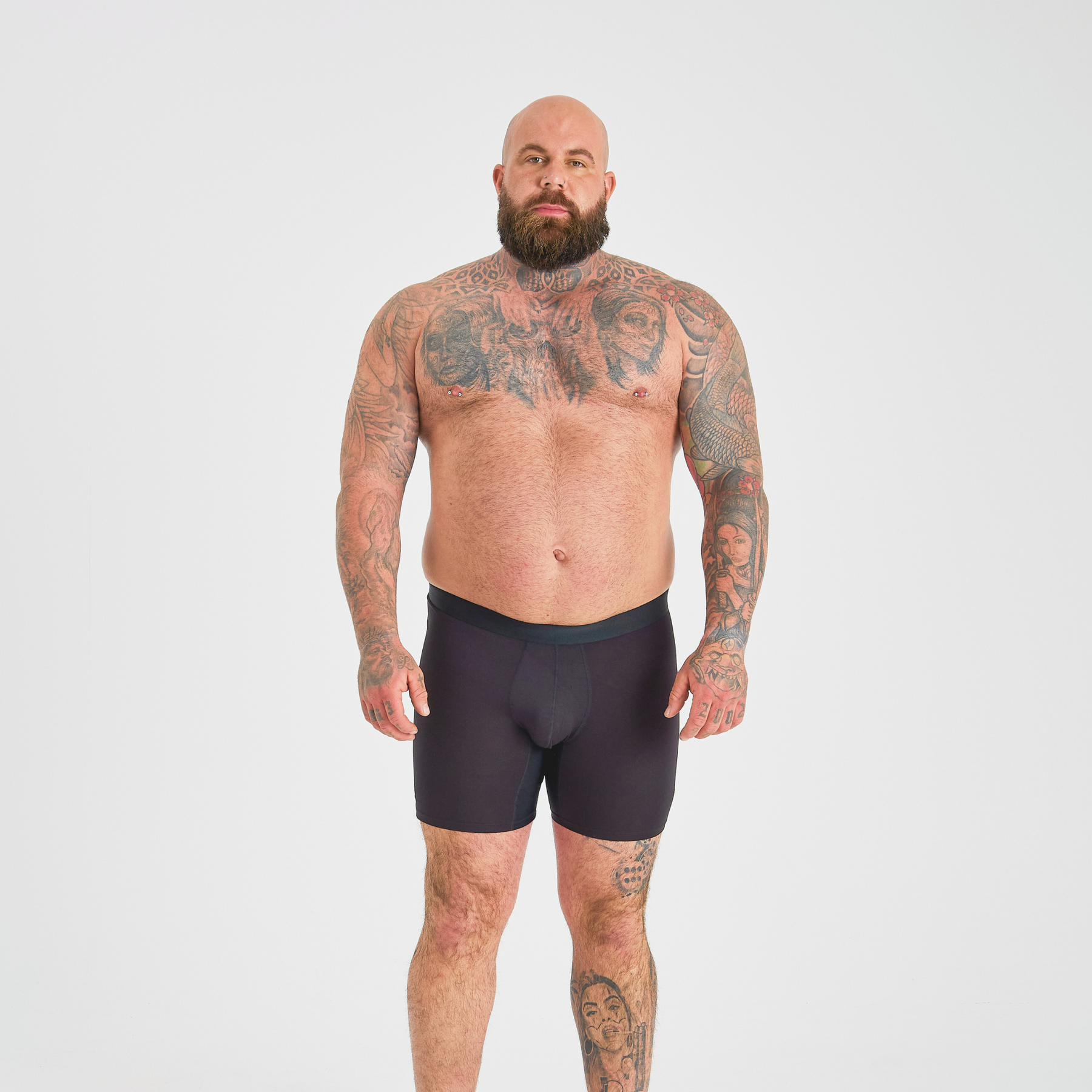 Black Anti-Chafe Bamboo Boxer Briefs 3-Pack